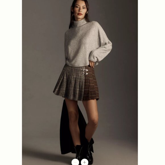 Pilcro Cozy Ribbed Turtleneck Batwing Pullover Light Grey - M - NWT - Picture 5 of 9